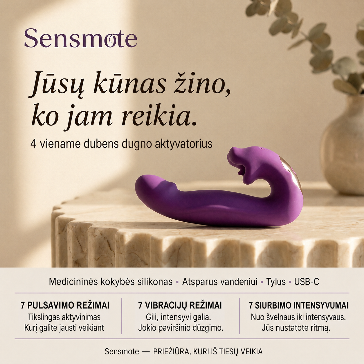 Sensmote™ 4 viename dubens dugno aktyvatorius